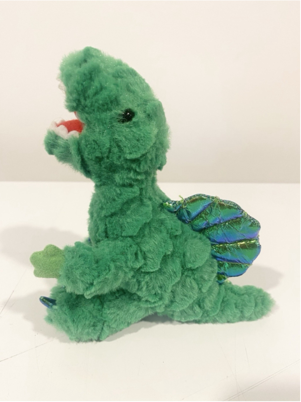 Wishpets Tiny Dino Green Dinosaur Plush 2007 #51931 Rare 8” Stuffed Animal